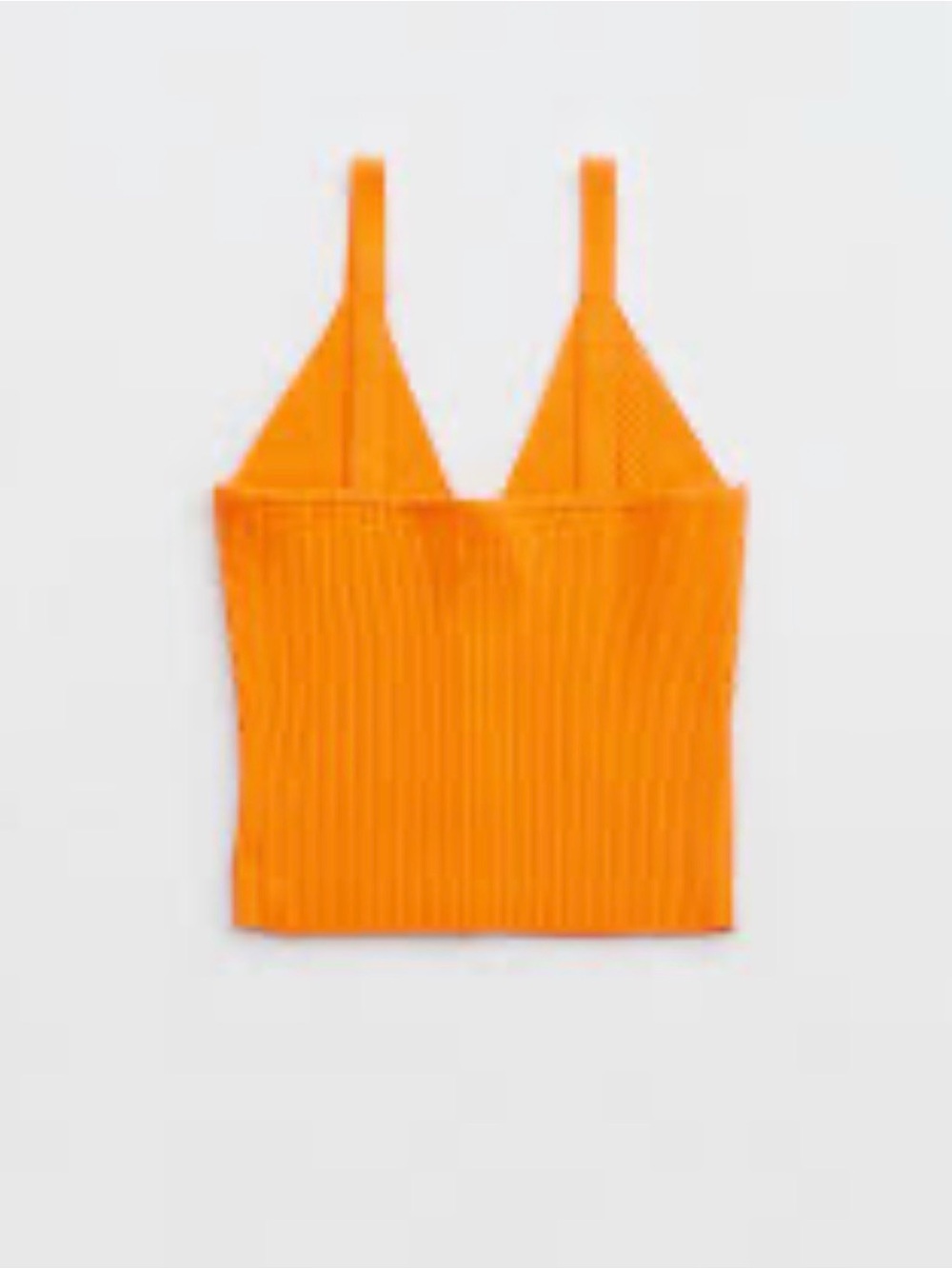 aerie Orange Ribbed Button-Front Tank Top - Picture 4 of 7